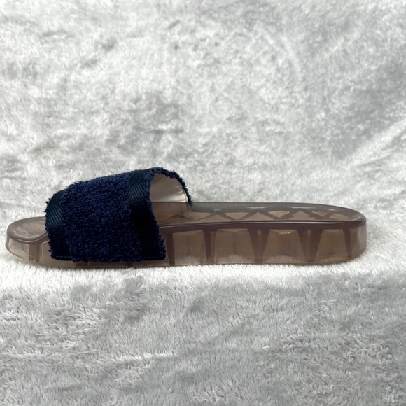 Chanel Terry Pool Women's 39 US 9 Slide Blue Open Toe Casual Slip On Sandal - Picture 6 of 12